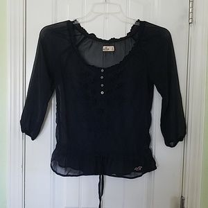 3/4 sleeve sheer top